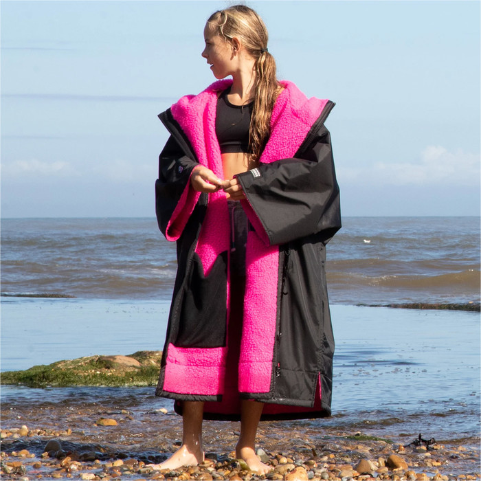 2024 Dryrobe Advance Junior Kurzarm-Wechsel Robe V3 V3KSS - Black / Pink